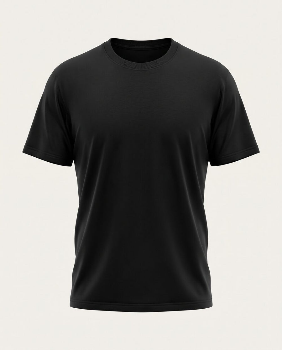 T-shirt noir 190g à plat