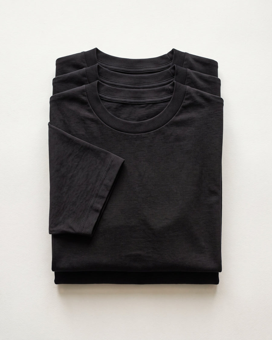 Pack de 3 t-shirts noirs 190g pliés