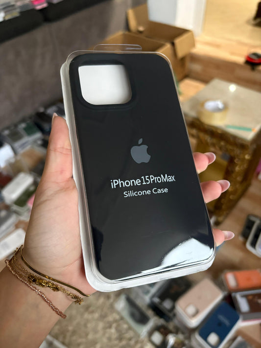 Funda Silicona iPhone 15 Pro Max - Negro