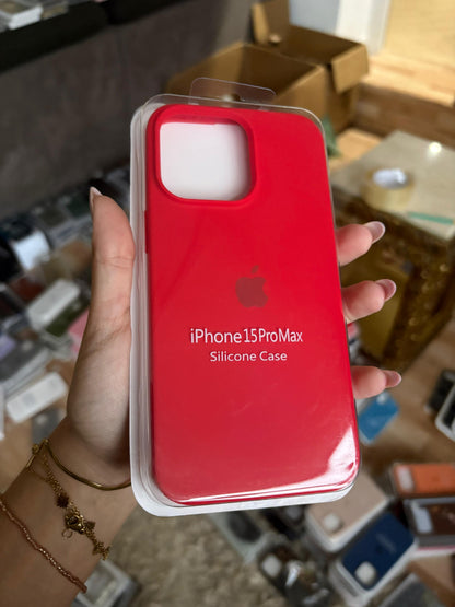 Funda Silicona iPhone 15 Pro Max - Rojo