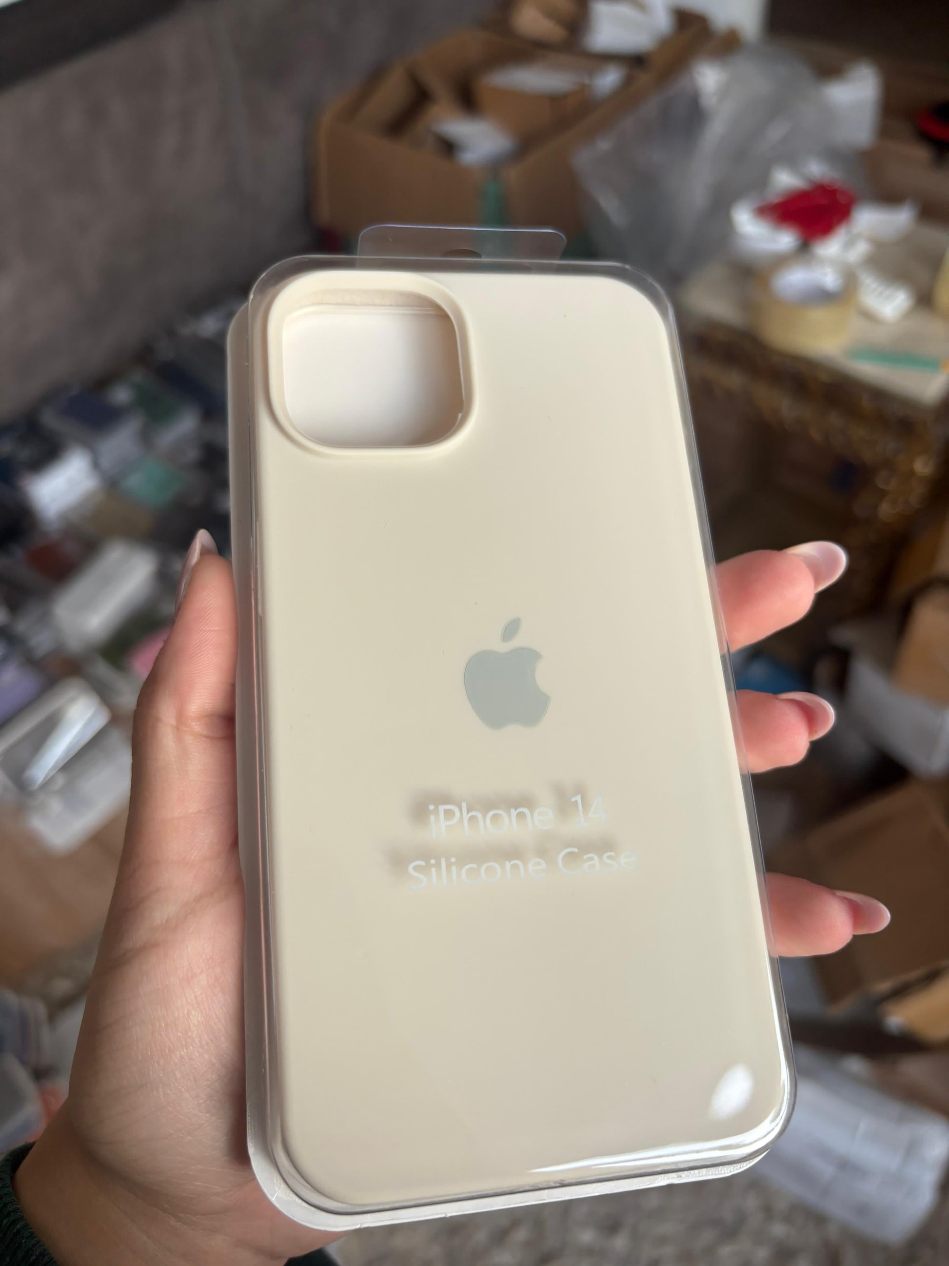 Funda Silicona iPhone 13/14 - Crema