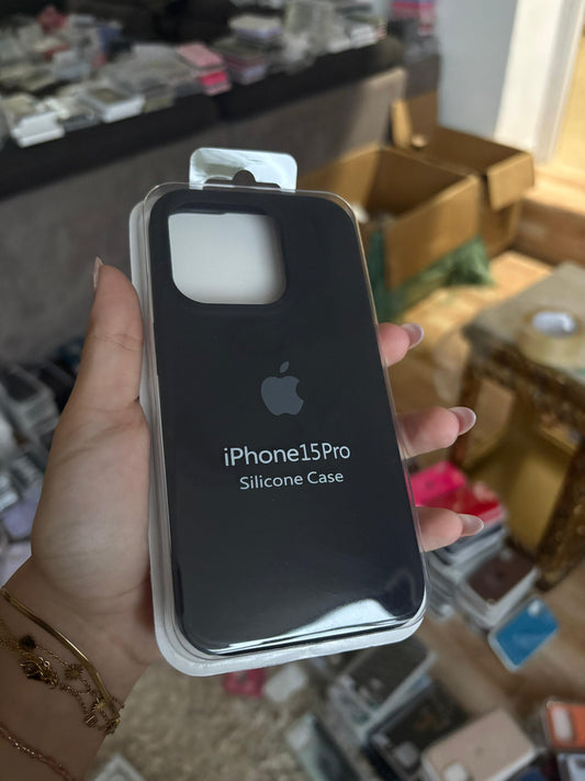 Funda Silicona iPhone 15 Pro - Negro