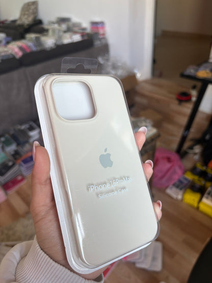Funda Silicona iPhone 16 Pro Max - Crema