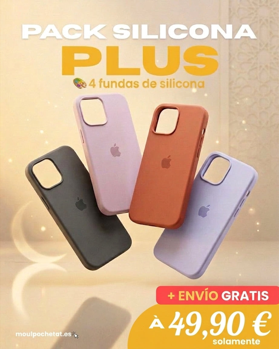 Pack Funda Silicona Plus - 4 fundas iPhone silicona premium a 49,90 € envío gratuito