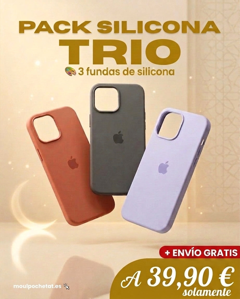 Pack Funda Silicona Trio - 3 fundas iPhone silicona premium a 39,90 €