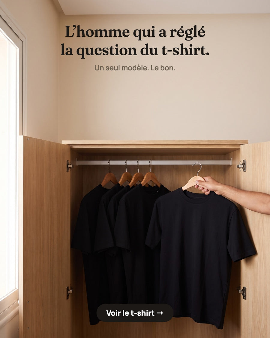 T-shirt noir 190g — visuel de campagne